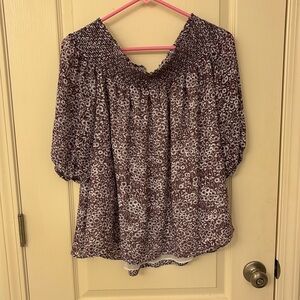 Off the Shoulder Floral Purple Women's Shirt